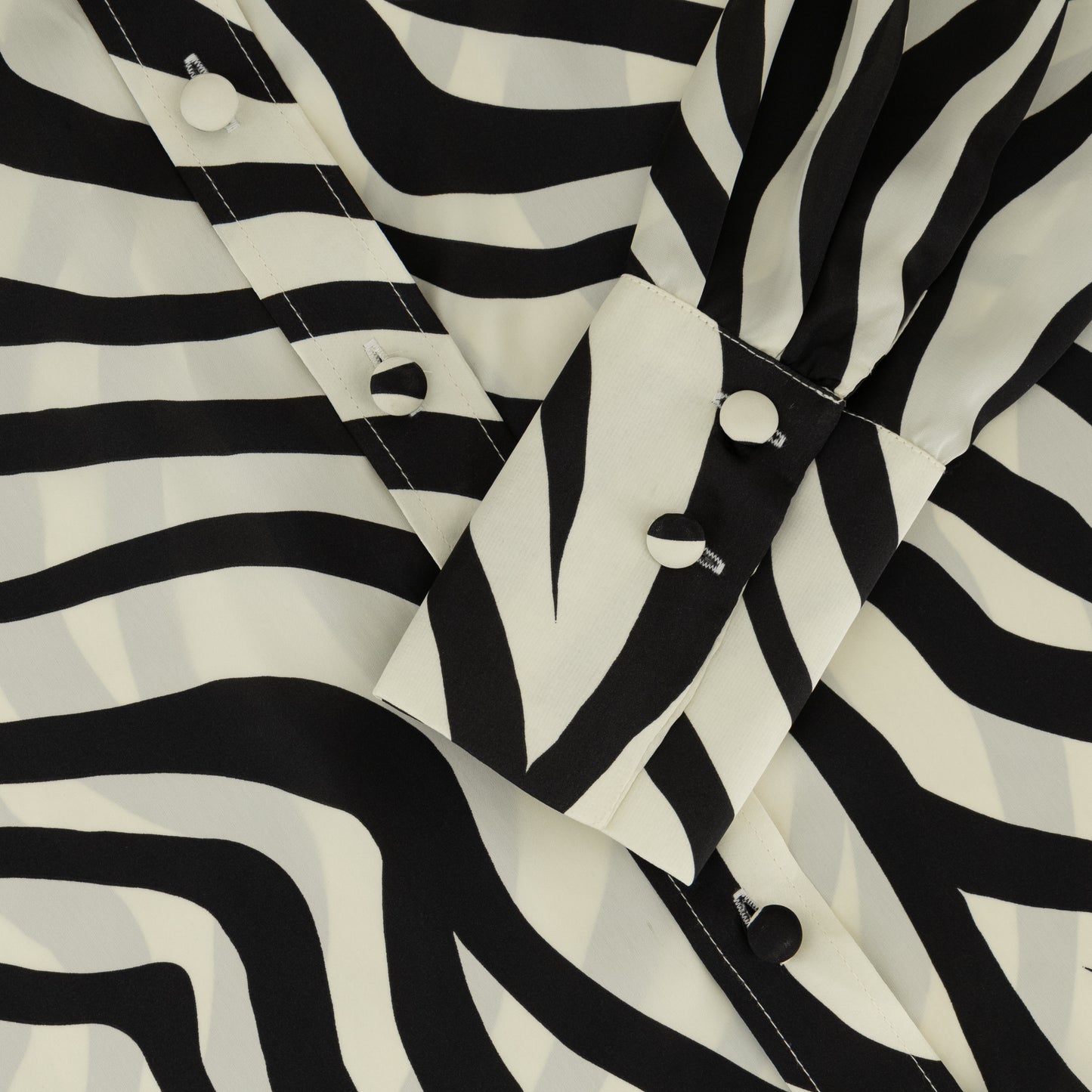 Zebra-print Satin Shirt