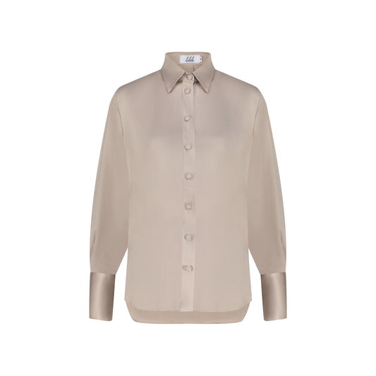 Gilded Beige Satin Shirt