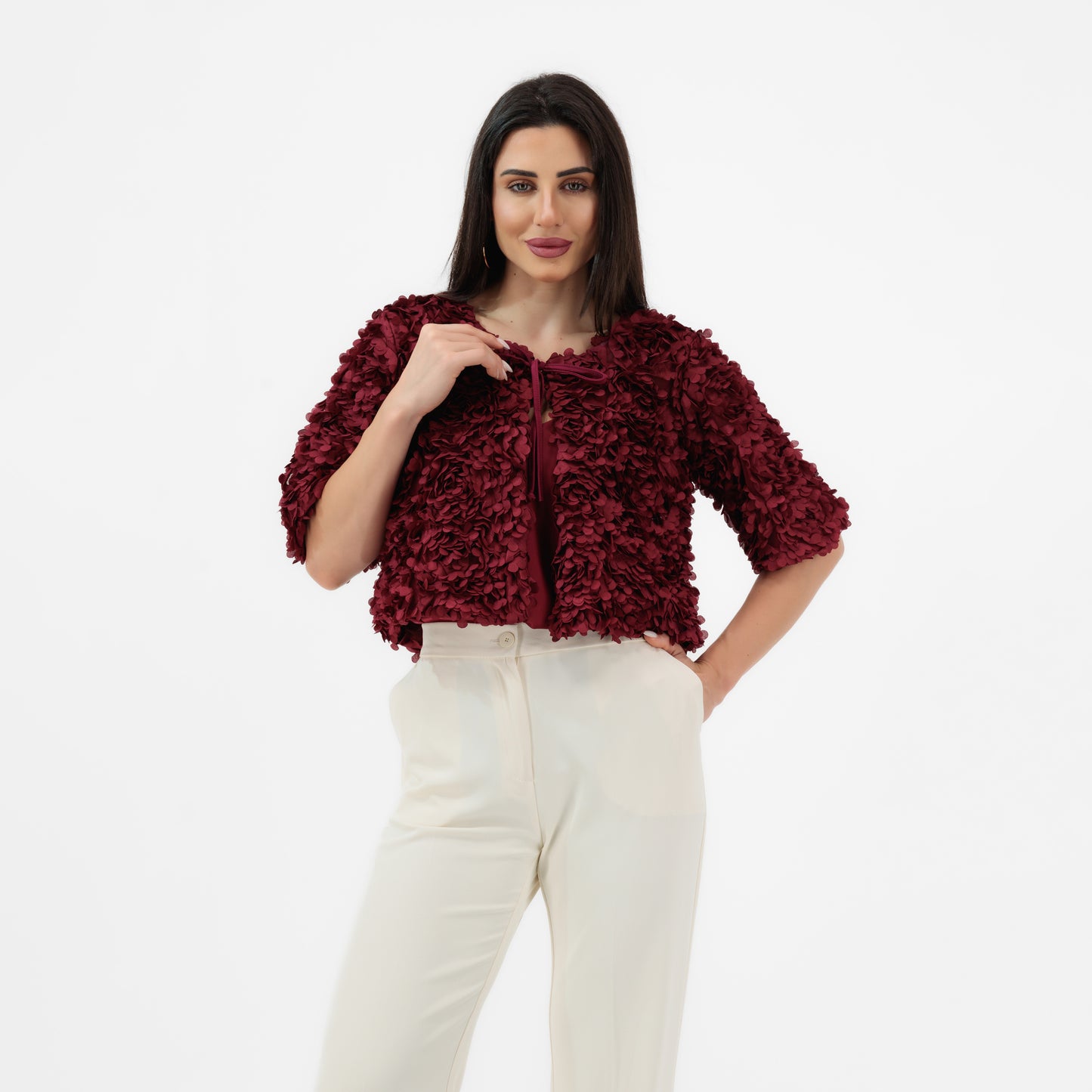 FLORAL TEXTURE STATEMENT JACKET