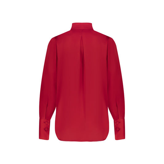 Cherry Red Satin Shirt
